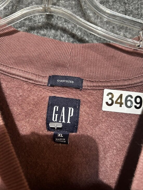 Gap Sweatshirt Mens XL Pink Oversized Fleece Crewneck Pullover Basic Solid - Picture 7 of 8